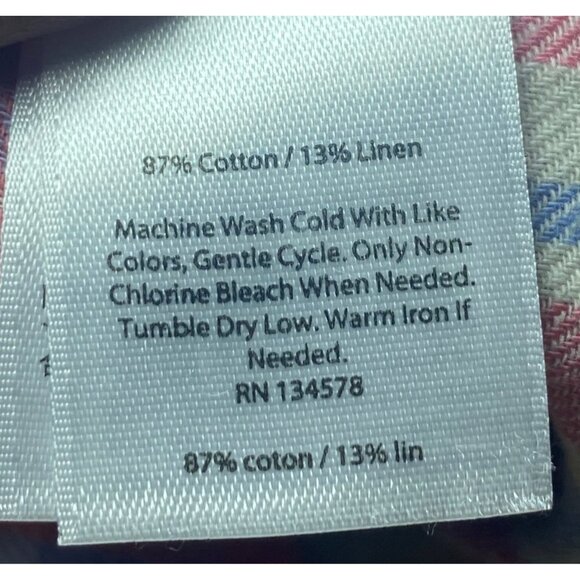 Vineyard Vines Slim Fit Crosby Shirt Plaid Cotton Linen Long Sleeve Resort Vacay - Picture 5 of 7